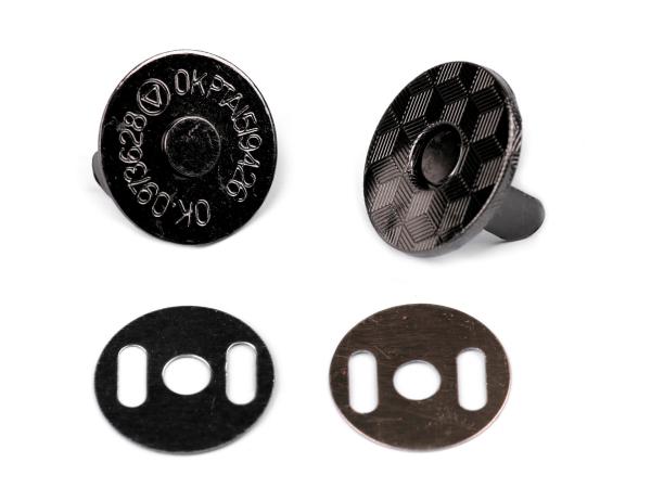 Taschenverschluss flach magnetisch Ø18mm Nickel schwarz